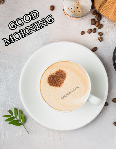 coffee in white cup good morning image