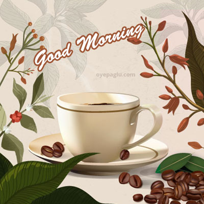 good morning image with coffee cup