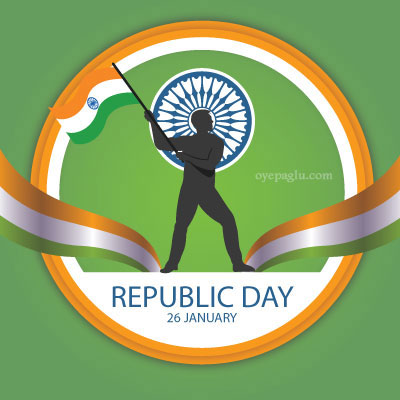 happy republic day man with flag