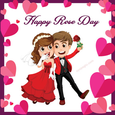 couple happy rose day