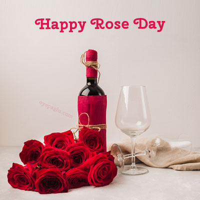 happy rose day with drink