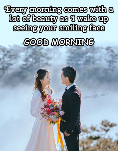 your similing face wife good morning image