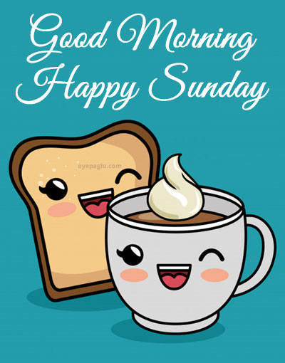 bread and coffee good morning sunday image