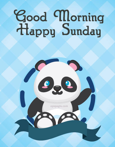 cute panda good morning sunday image