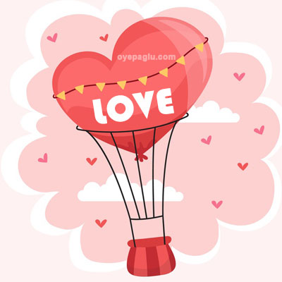 hot air balloon heart love image