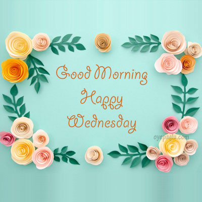 paper flower frame good morning wednesday image