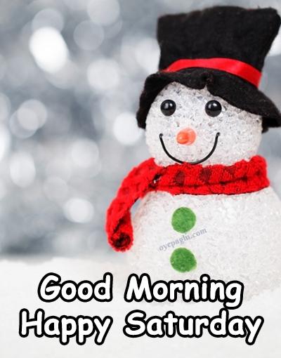 snowman happy saturday good morning image