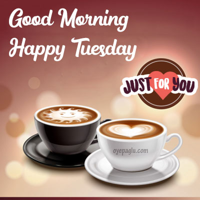 two coffee cup good morning tuesday image