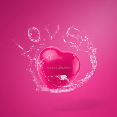 water love pink heart image