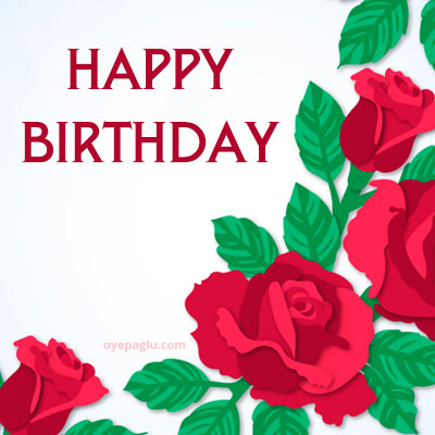 Flowers background with red roses happy birthday images