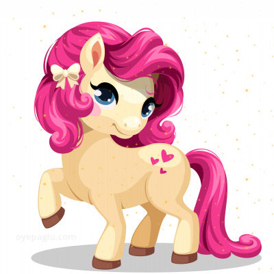 Little white pony with pink colored hairstyle stylish dp