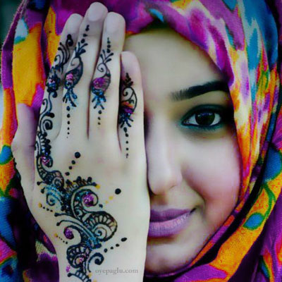 beautiful eyes with mehndi design muslim girls dp