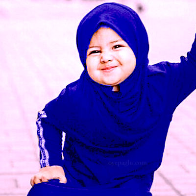 cute smile baby muslim girls dp