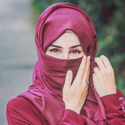 pink eyes muslim girls dp