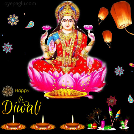 happy diwali with laxmi image