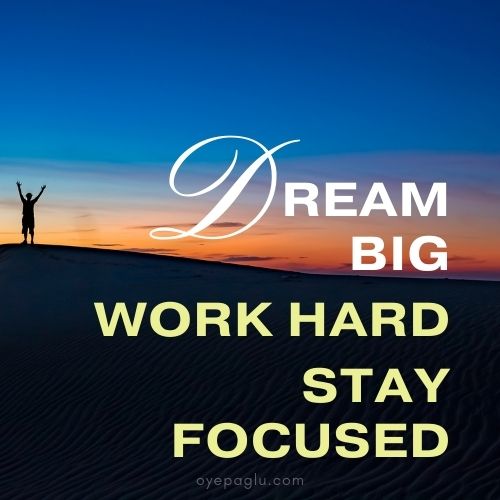 Dream big work hard stay focused