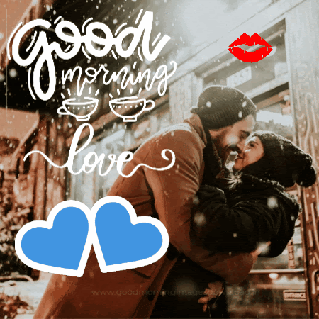 good morning images with love winter couple gif