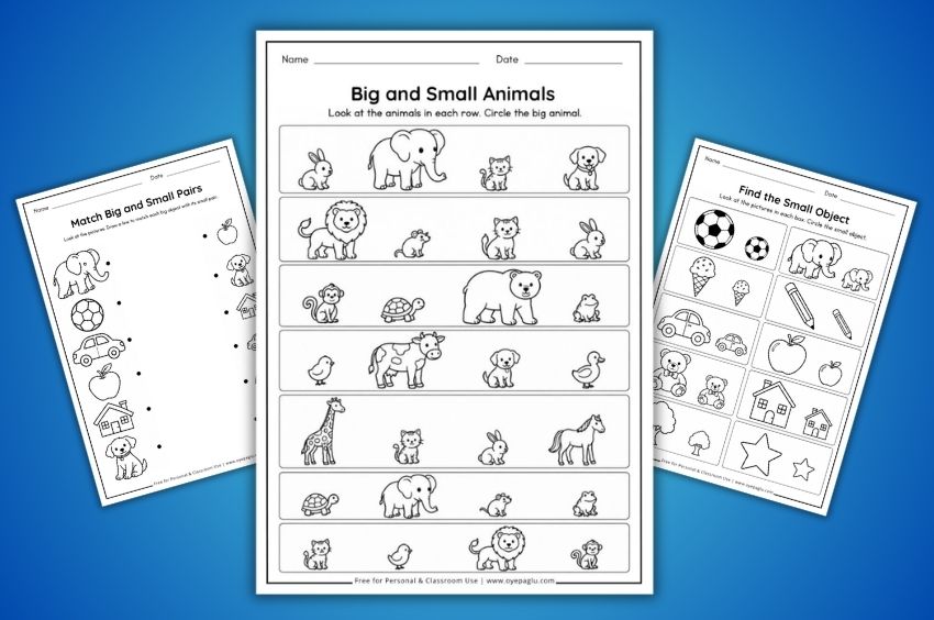 Free Big and Small Worksheets for Kids