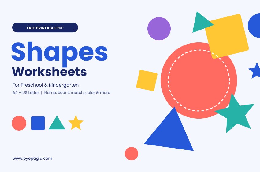 Free printable shapes worksheets for preschool and kindergarten